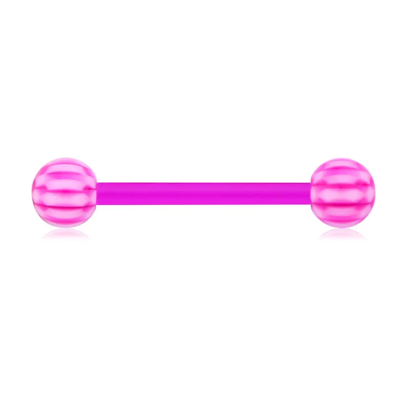 14gauge Plastic Tongue Rings Colorful Various Check 16mm