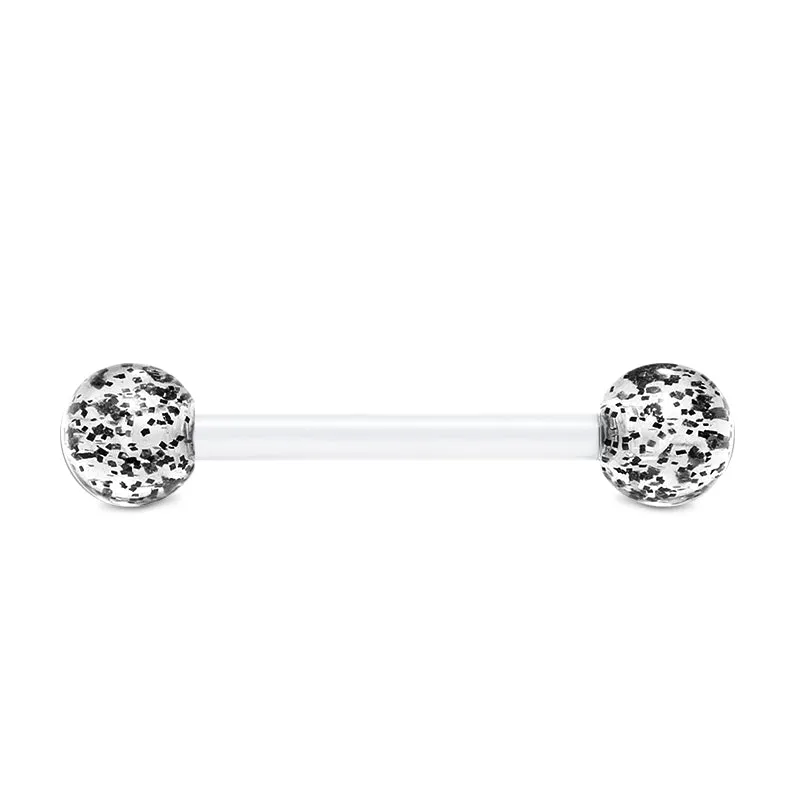 14gauge Plastic Tongue Rings Glitter Colorful Bar