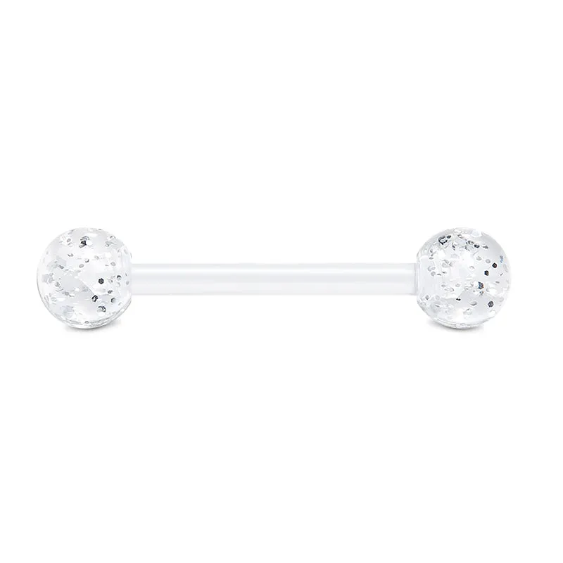 14gauge Plastic Tongue Rings Glitter Colorful Bar
