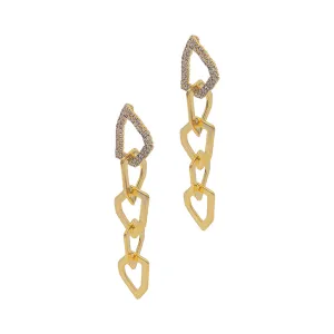 14k Gold Plated Organic Link Drop Earrings