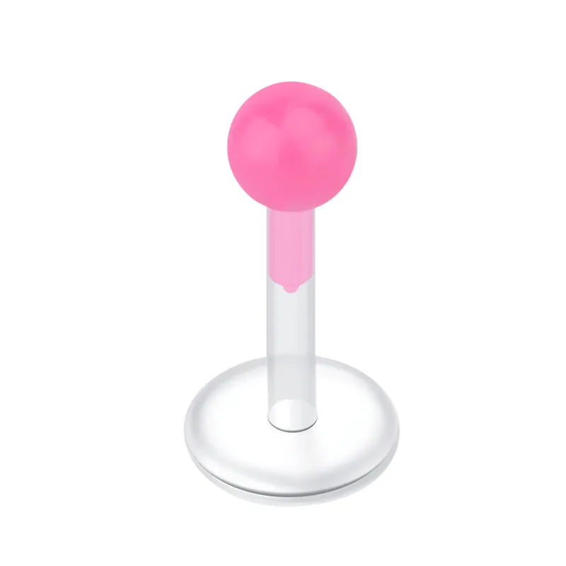 16gauge Plastic Lip Studs Colorful Ball