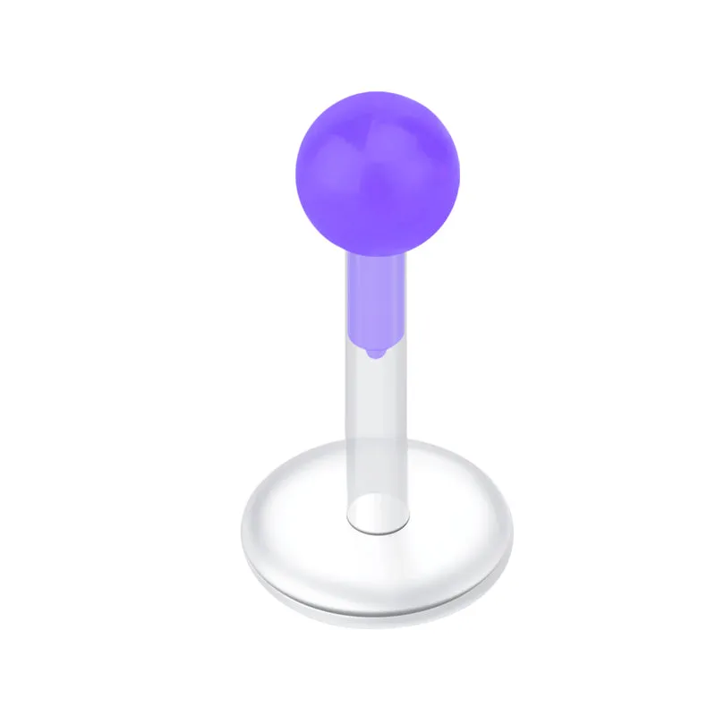 16gauge Plastic Lip Studs Colorful Ball