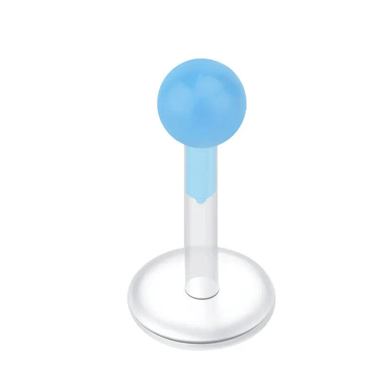 16gauge Plastic Lip Studs Colorful Ball