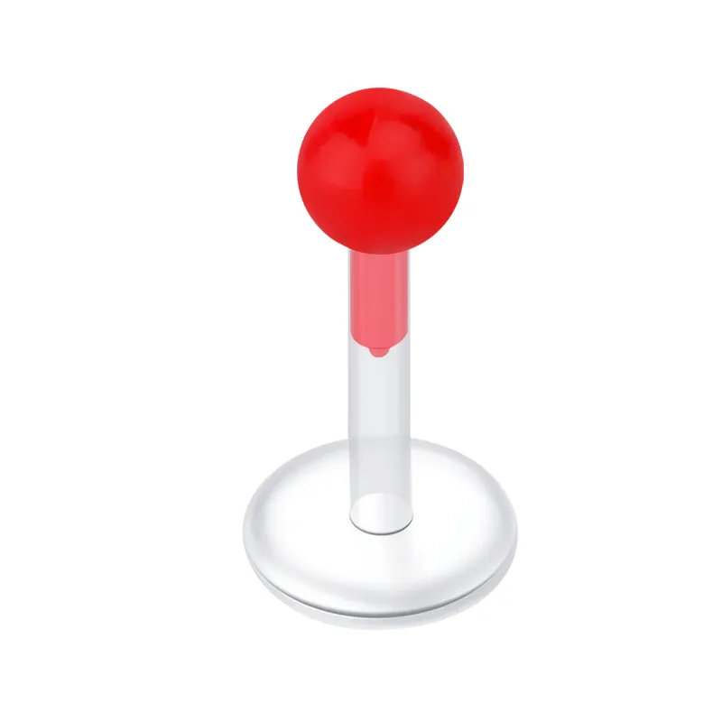 16gauge Plastic Lip Studs Colorful Ball