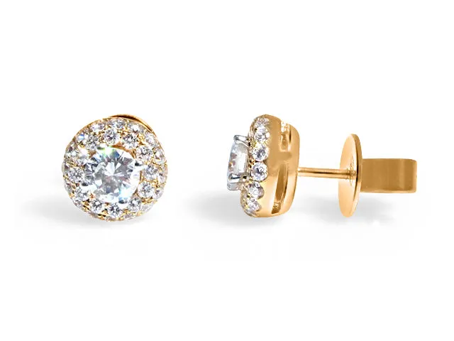 1.89ct tw Diamond Pave Halo Stud Earrings