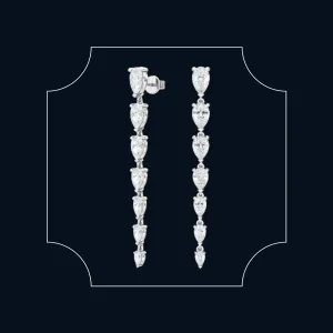 18ct White Gold Diamond Pear Drop Earrings