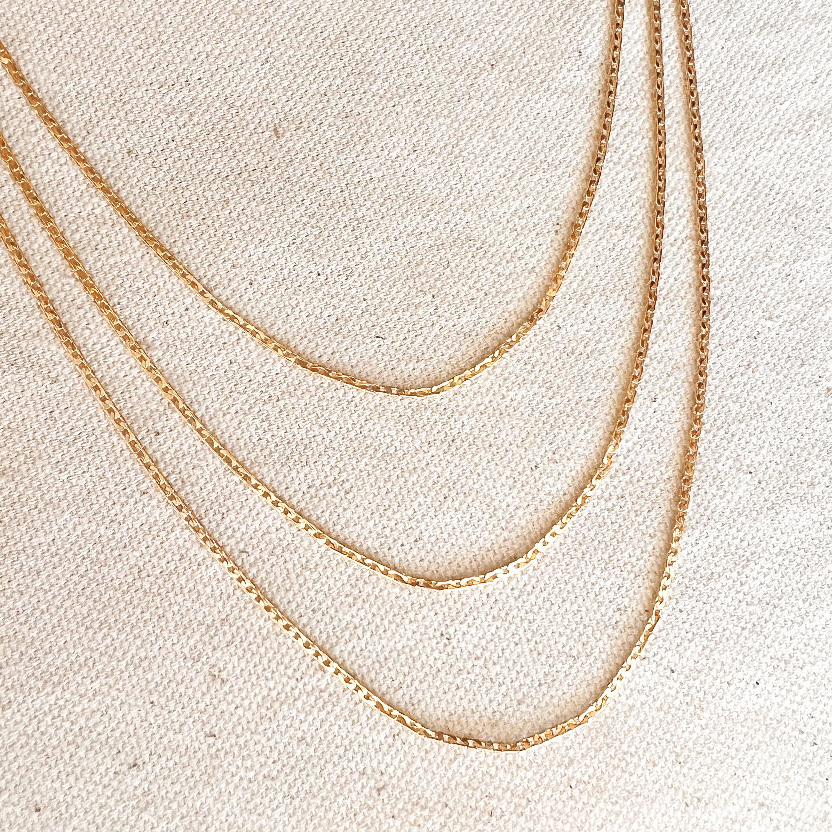 18k Gold Filled Laminated Mariner Chain