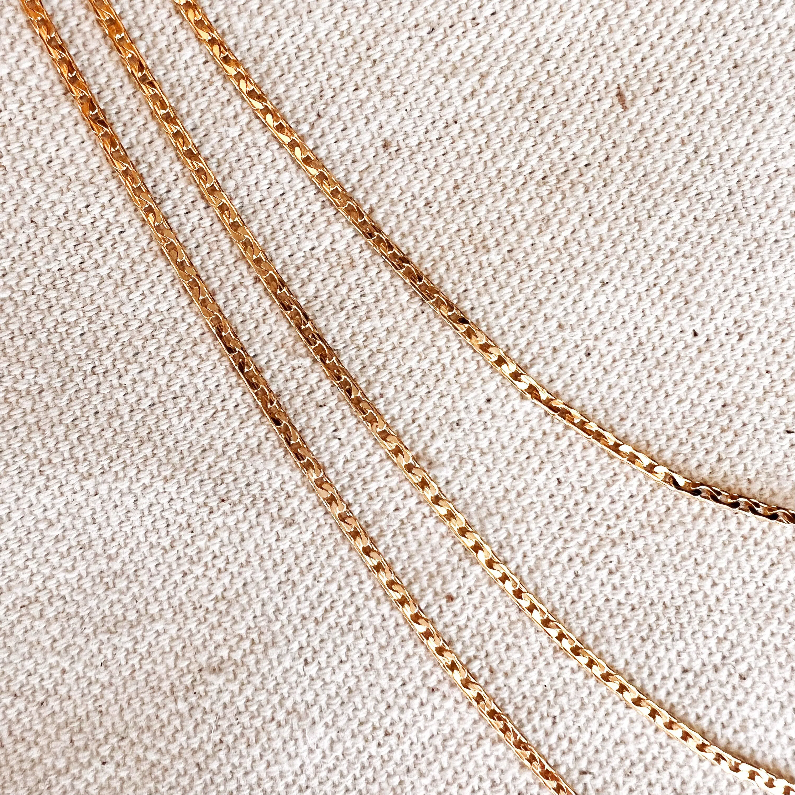 18k Gold Filled Laminated Mariner Chain