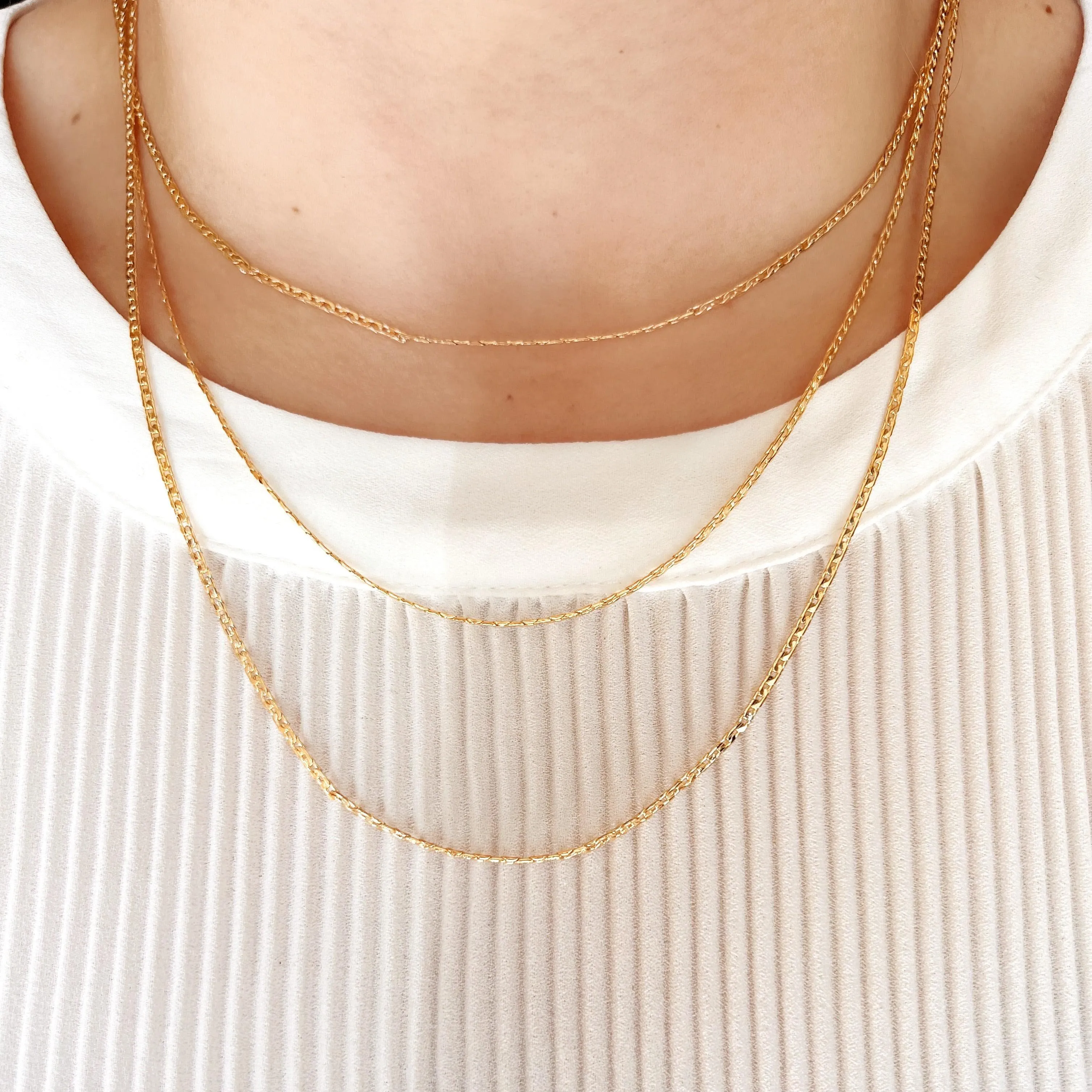 18k Gold Filled Laminated Mariner Chain