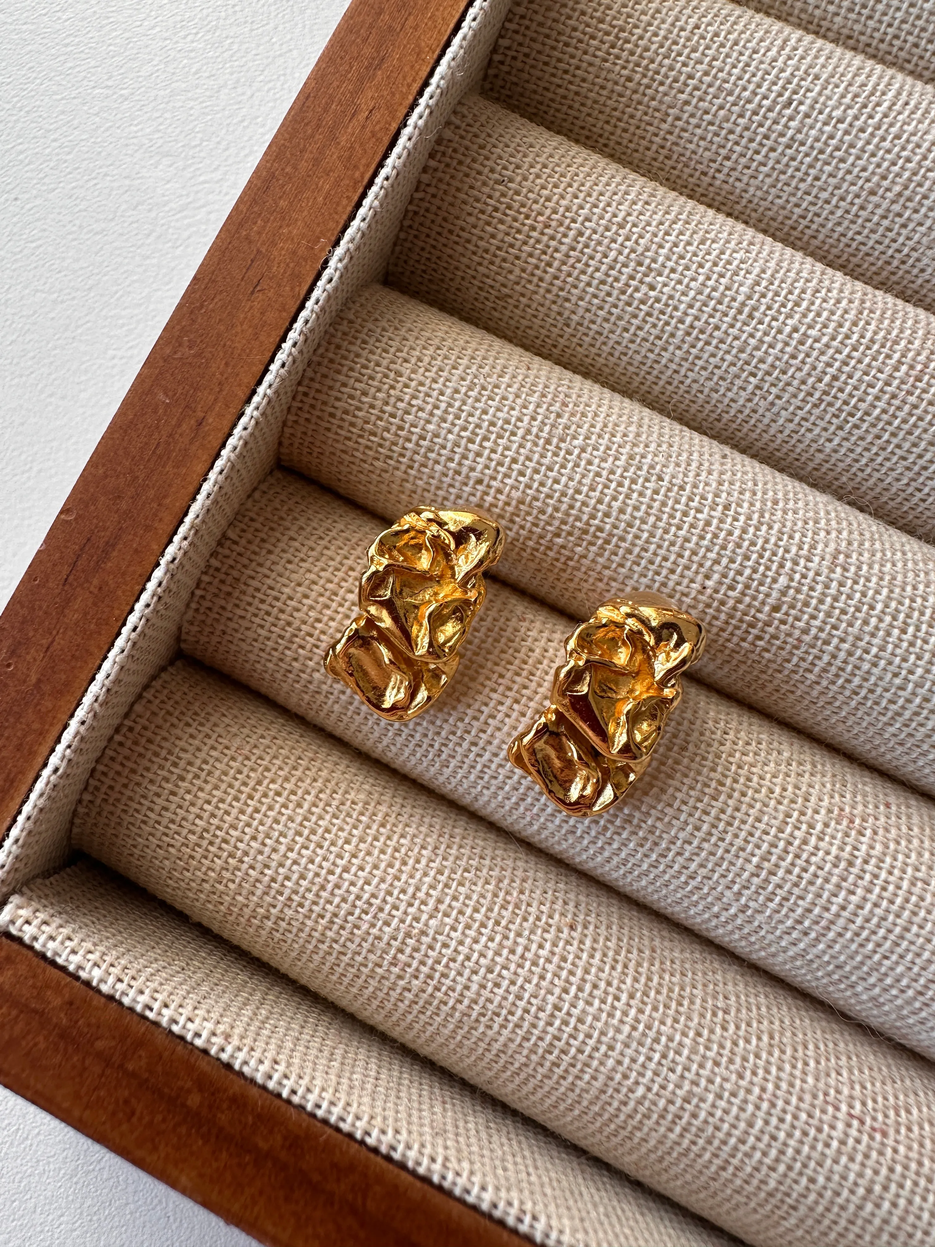 18K Gold Plated Irregular Statement Earrings|Stud Earrings