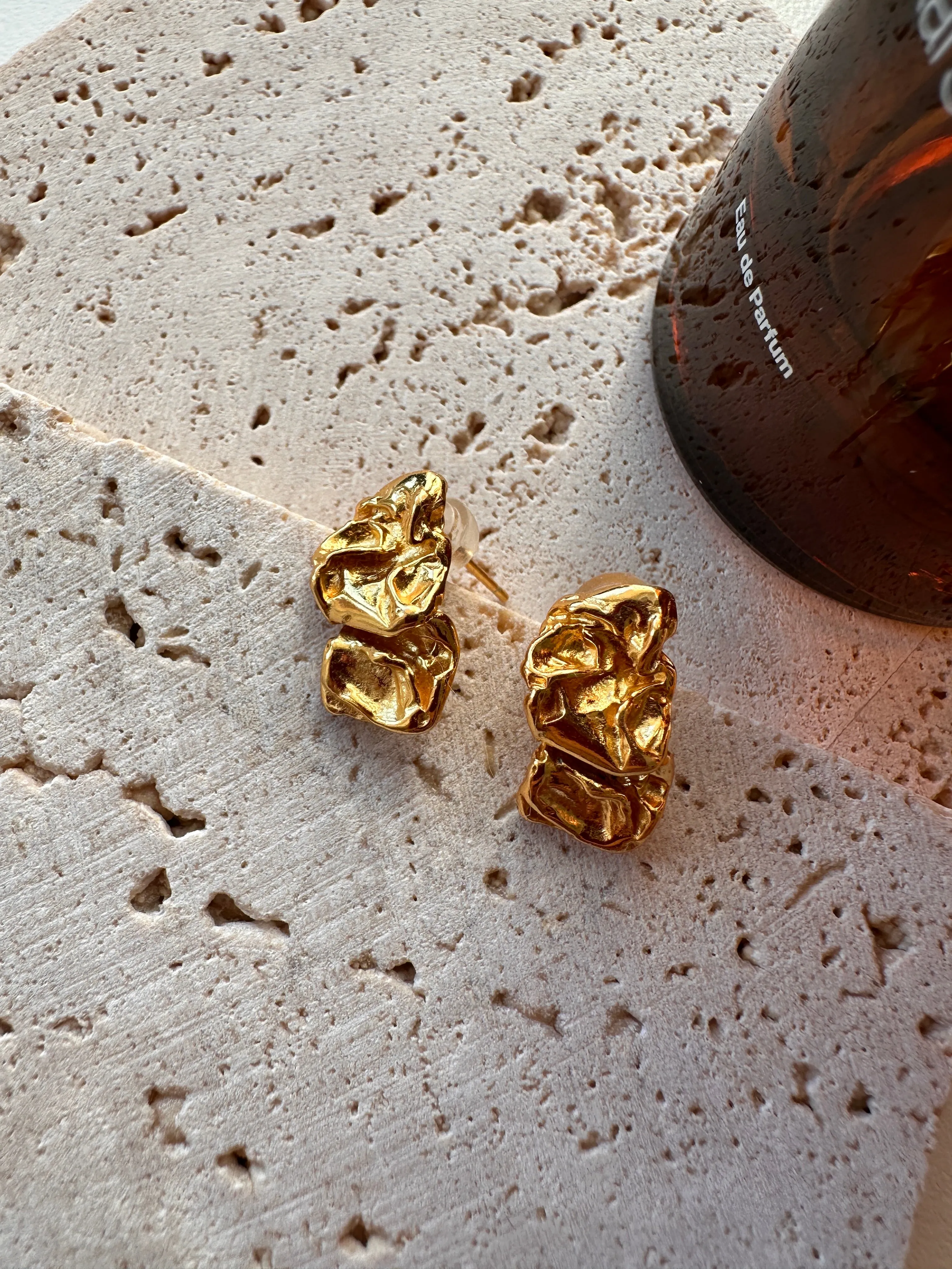18K Gold Plated Irregular Statement Earrings|Stud Earrings
