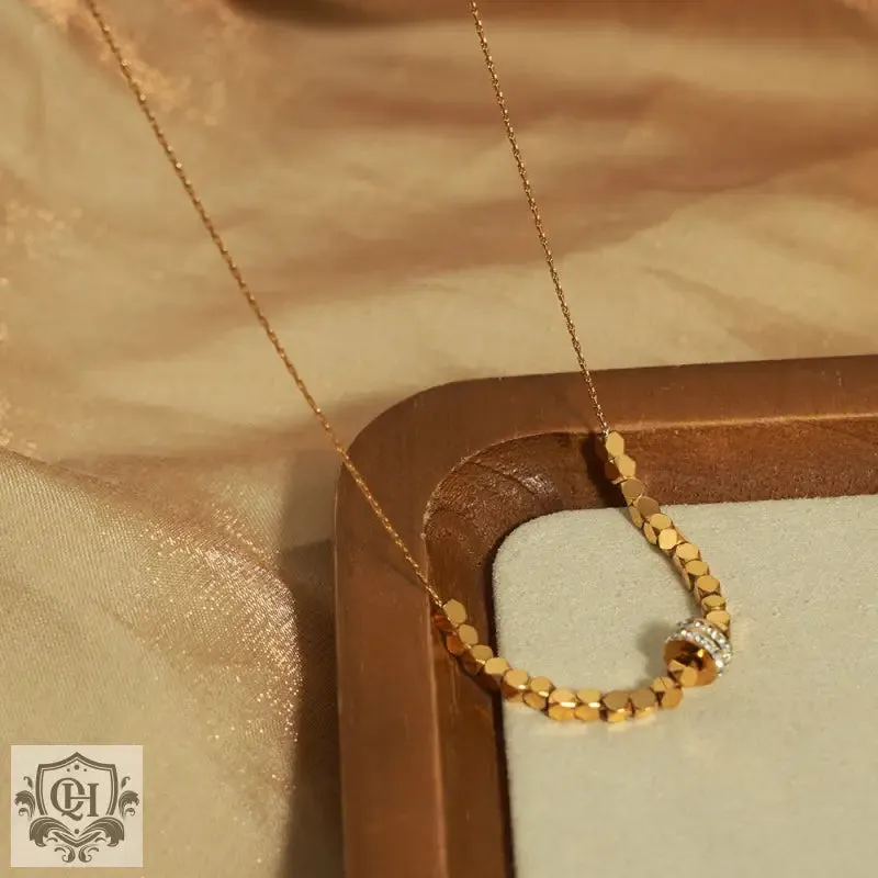 18K Gold Zircon Pendant Necklace