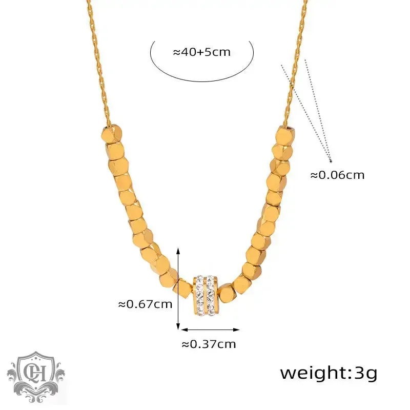 18K Gold Zircon Pendant Necklace