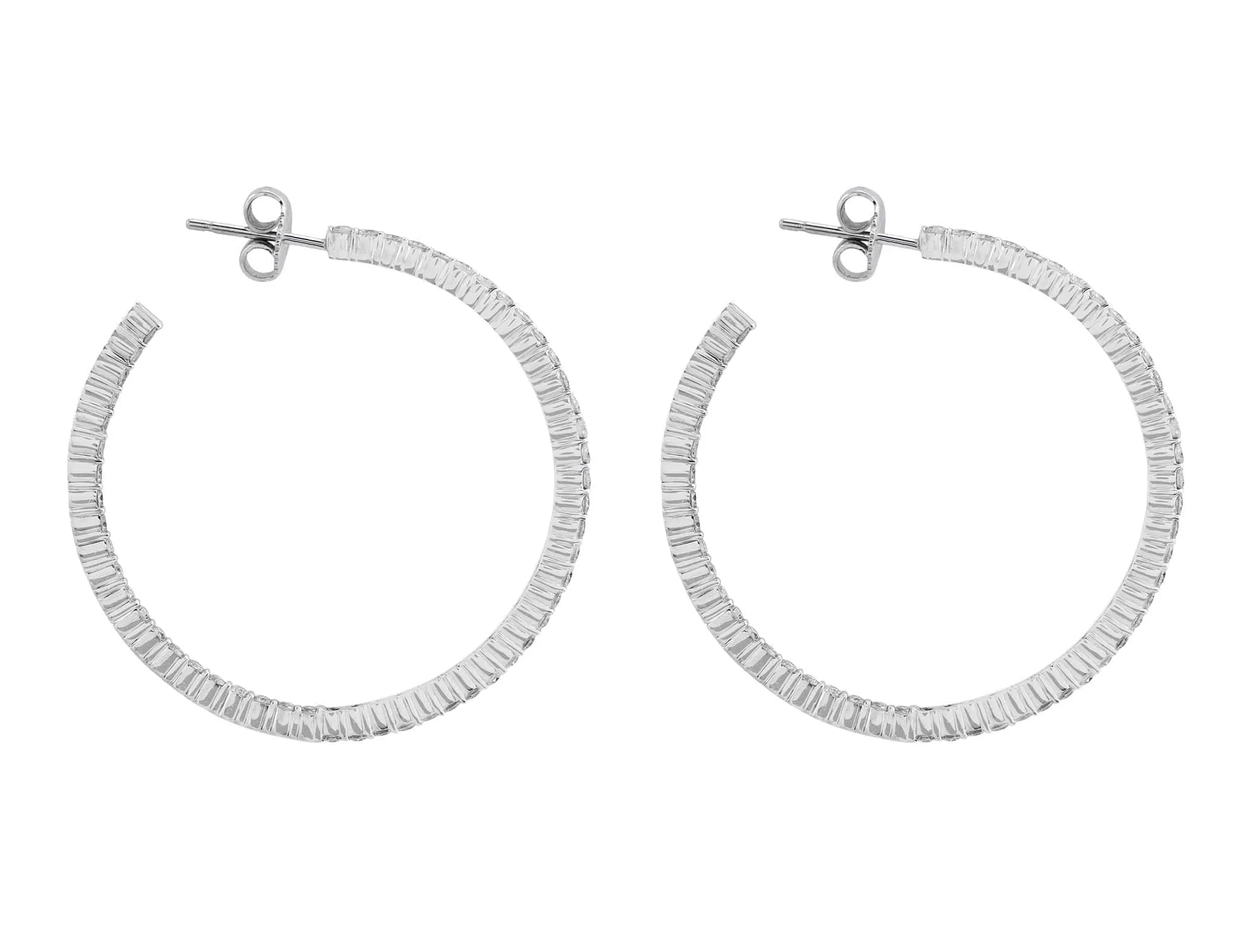 18k White Gold 1.94ct Diamond Hoop Earrings