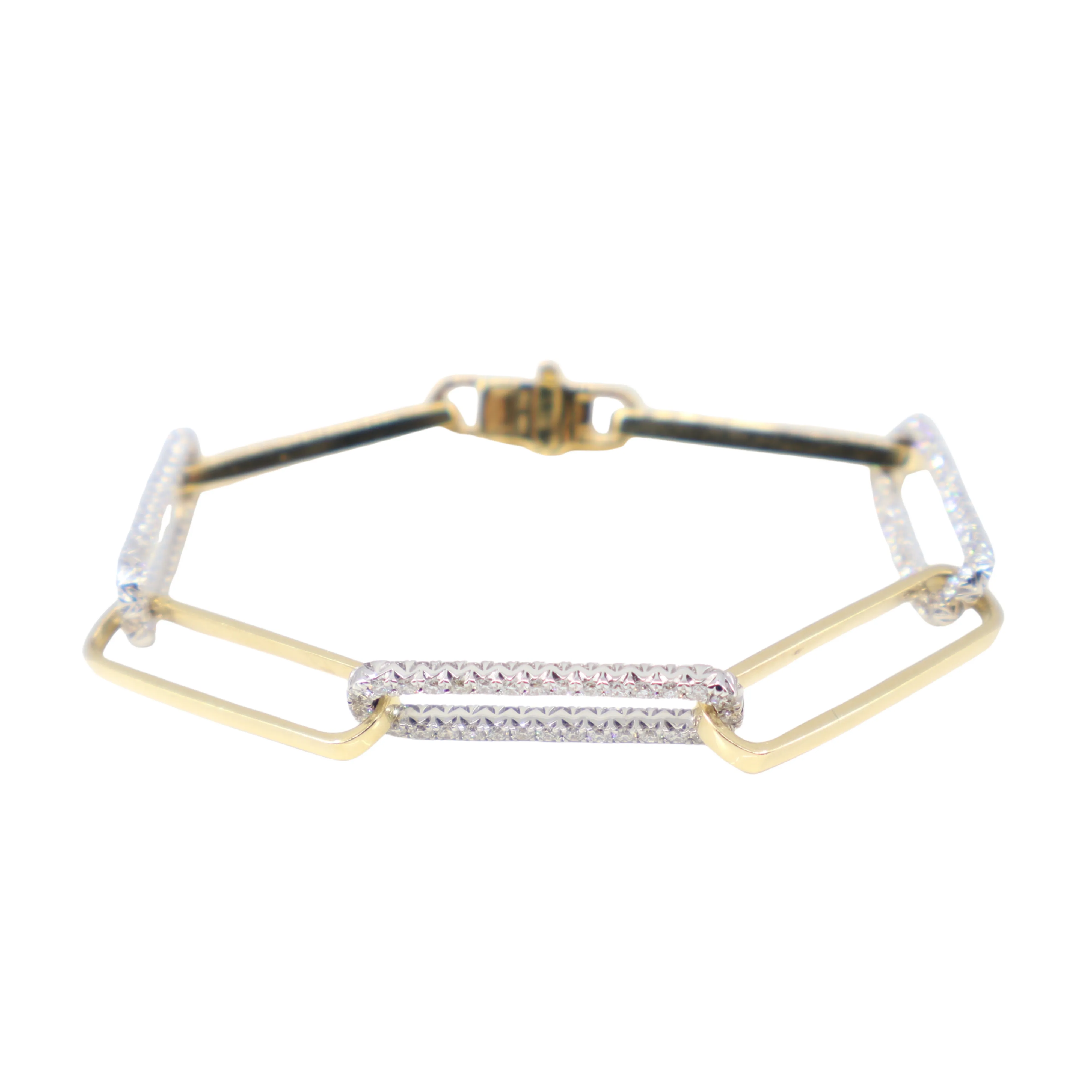 18K Yellow and White Gold Diamond Bracelet  - 20767822