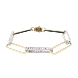 18K Yellow and White Gold Diamond Bracelet  - 20767822