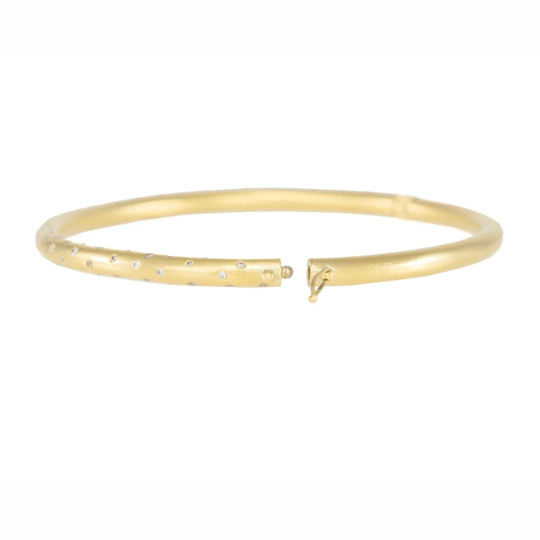18ky Gold KMJ Timeless Hinged Bangle (Flooded Diamonds) - 18ky   VS Diamonds