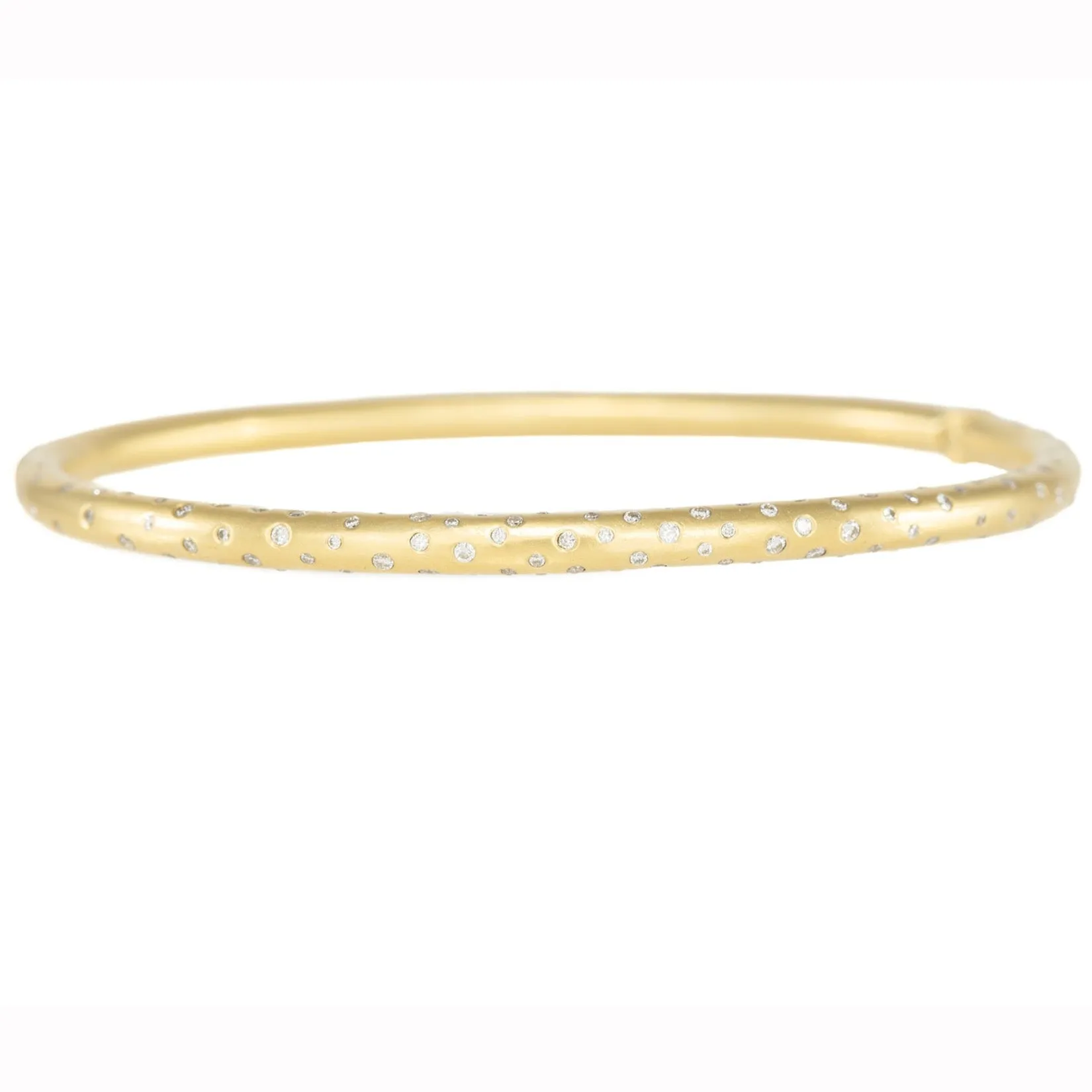 18ky Gold KMJ Timeless Hinged Bangle (Flooded Diamonds) - 18ky   VS Diamonds