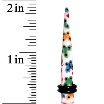 2 Gauge Multi Color Butterfly Acrylic Ear Taper