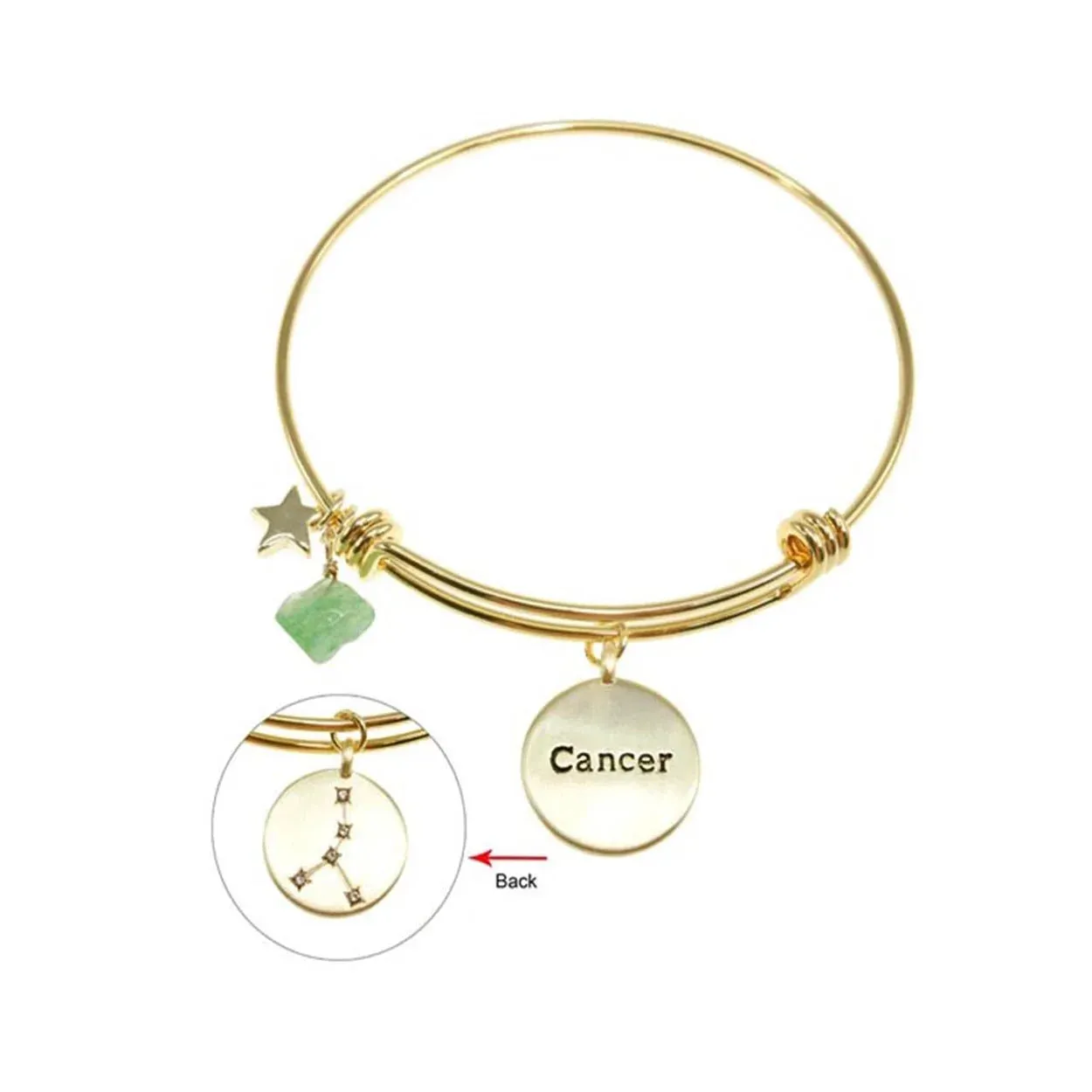 20 KARAT GOLD PLATED CANCER ZODIAC BRACELET