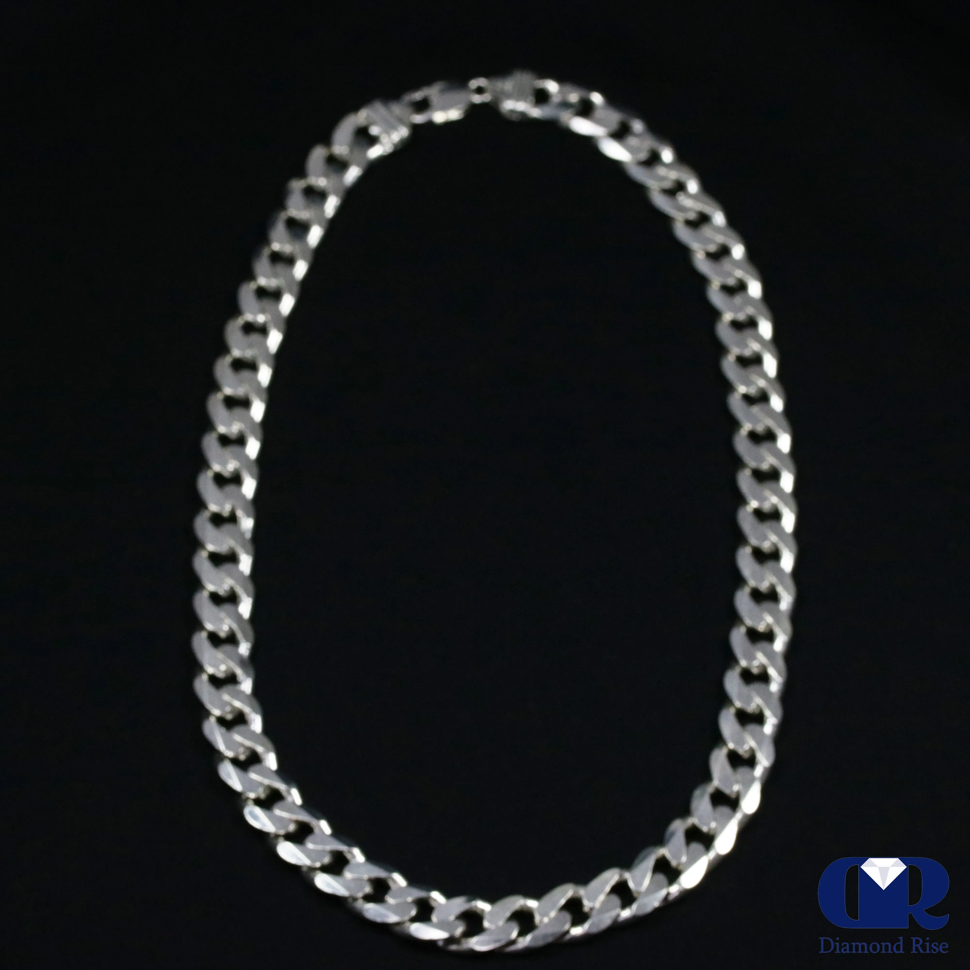 20" Men's 14K White Gold Cuban Chain Necklace 13 mm