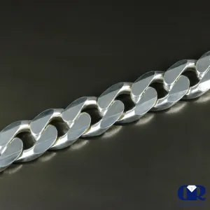 20" Men's 14K White Gold Cuban Chain Necklace 13 mm
