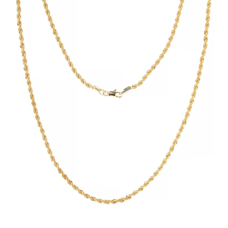 3mm Thin Gold Rope Chain 18/22 Inches