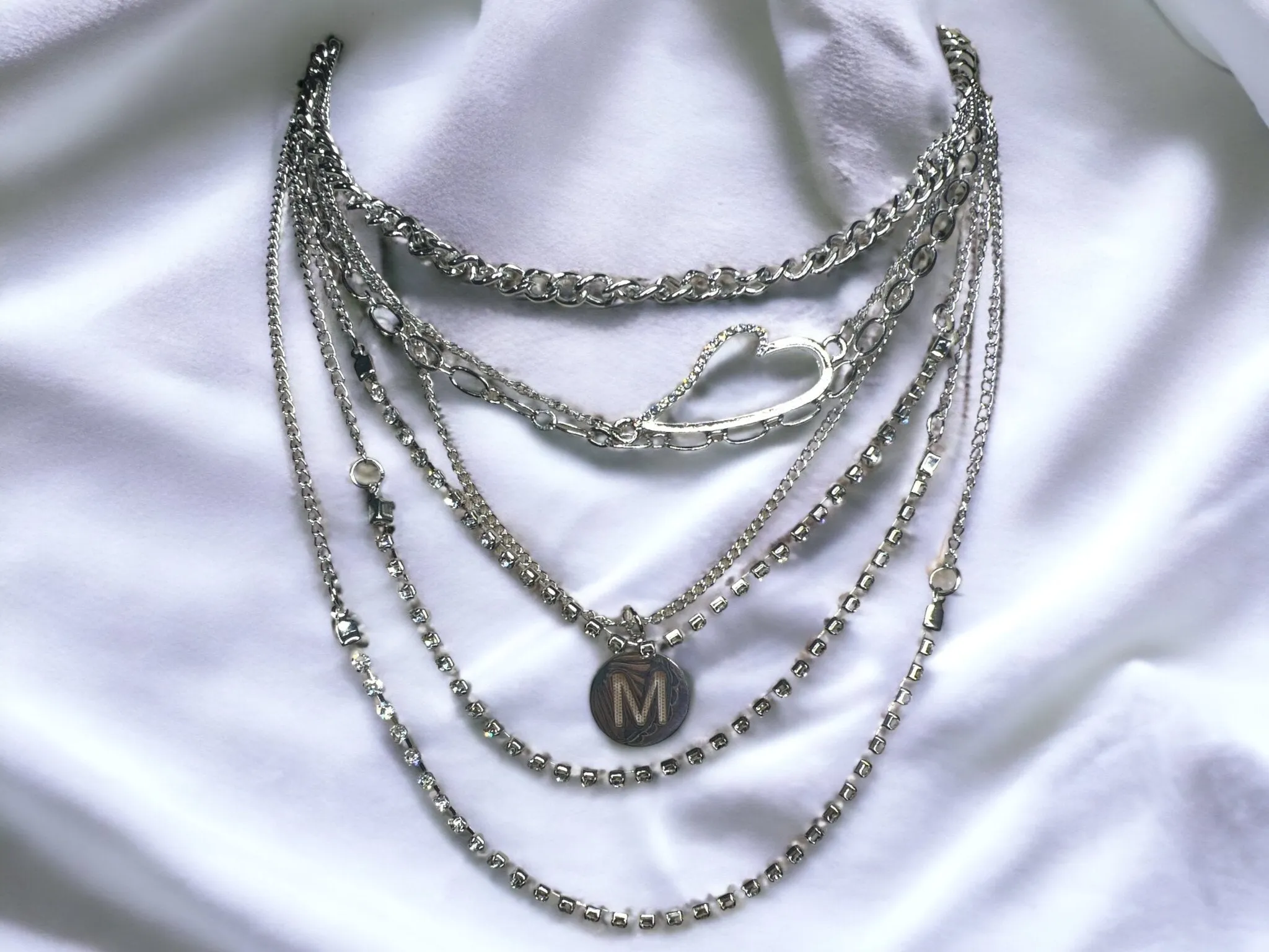 7 layer Initial Necklace