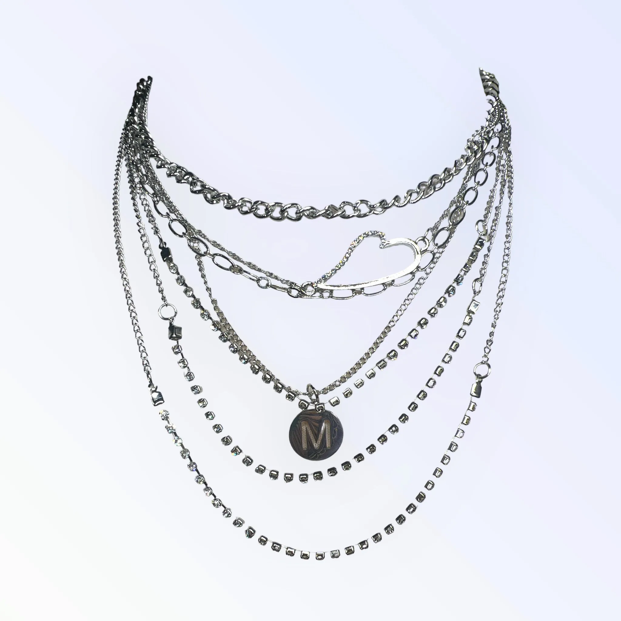 7 layer Initial Necklace