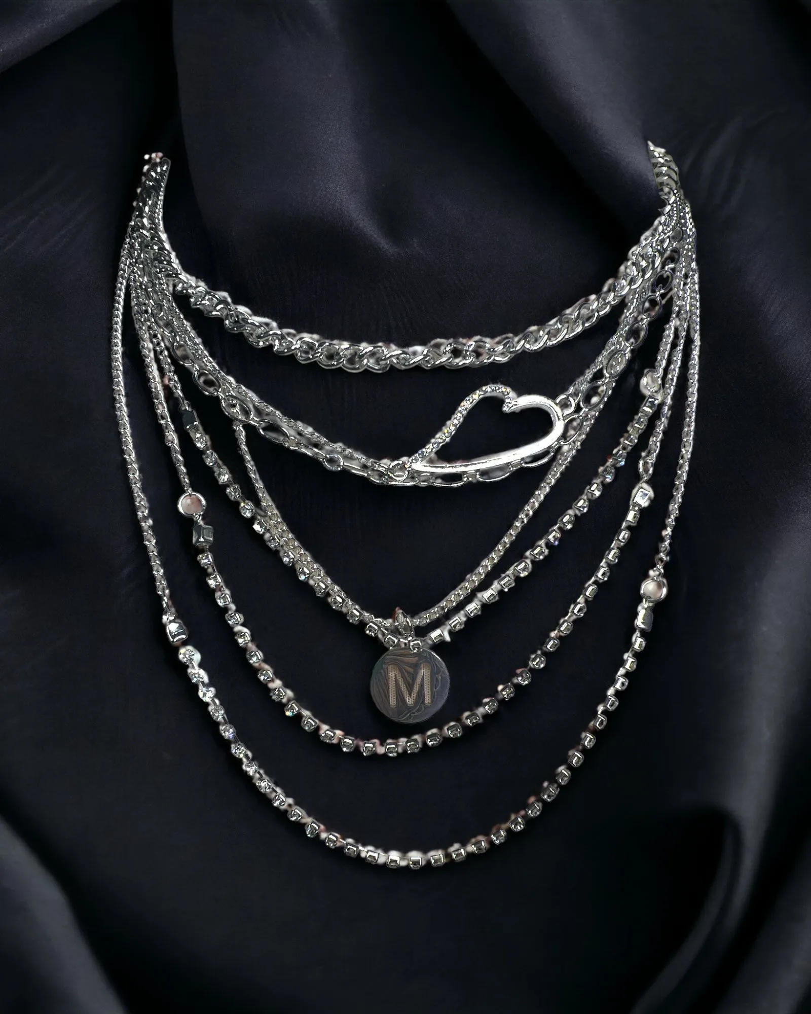 7 layer Initial Necklace