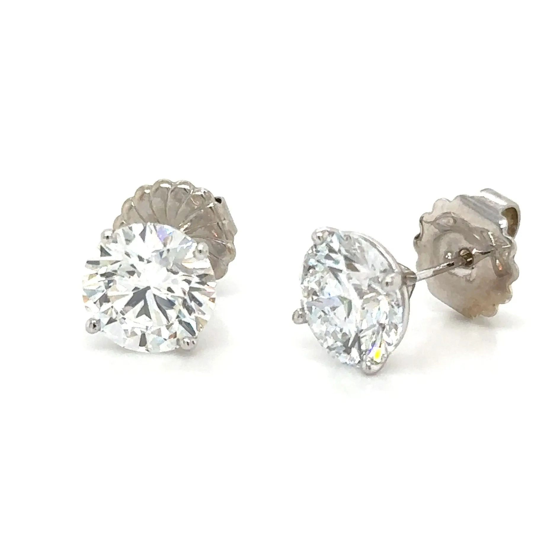 7.02ct tw GIA Certified Perfect Match Round Brilliant-cut Lab Diamond Stud Earrings