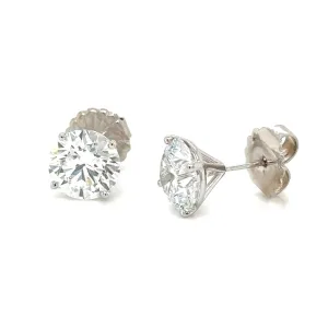 7.02ct tw GIA Certified Perfect Match Round Brilliant-cut Lab Diamond Stud Earrings