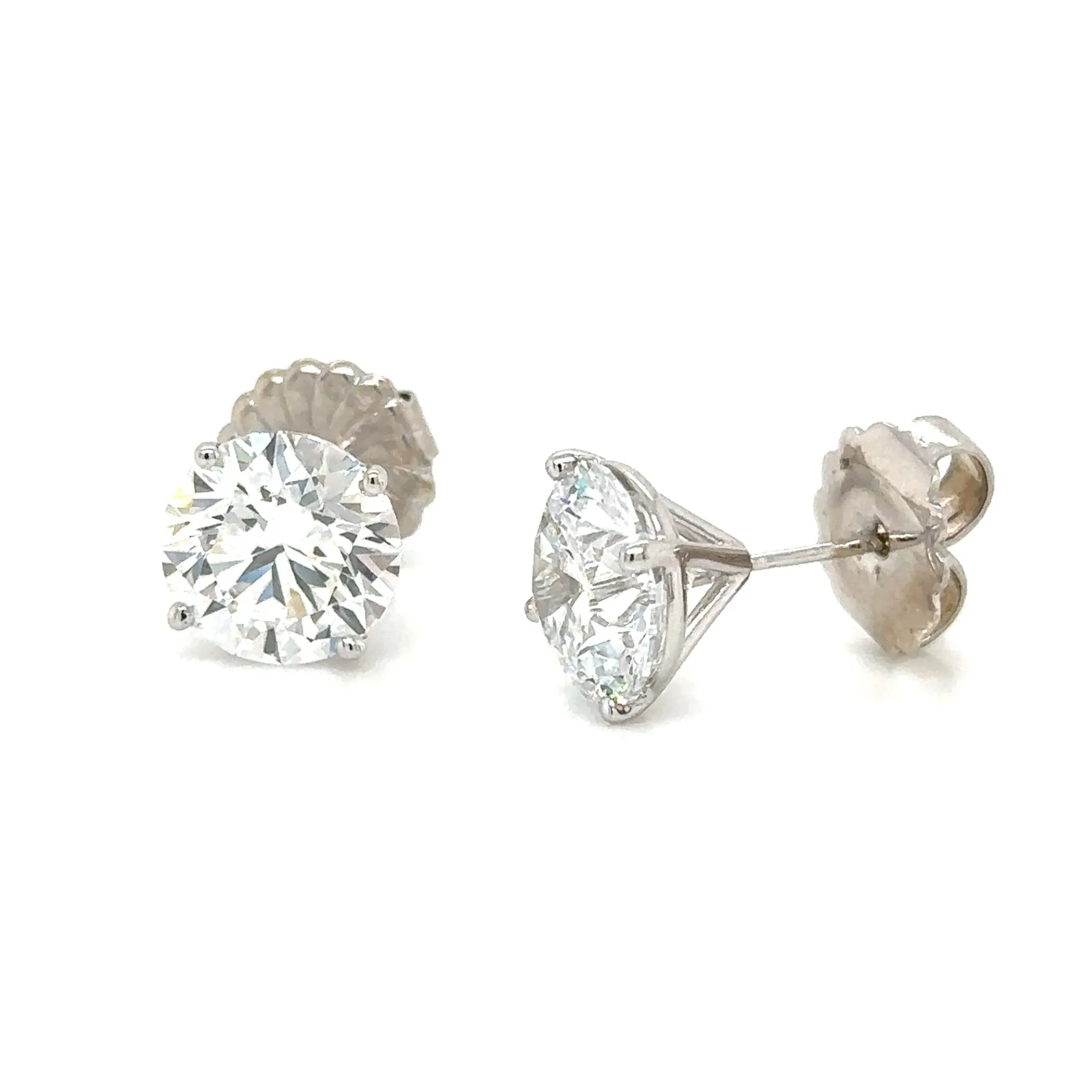 7.02ct tw GIA Certified Perfect Match Round Brilliant-cut Lab Diamond Stud Earrings