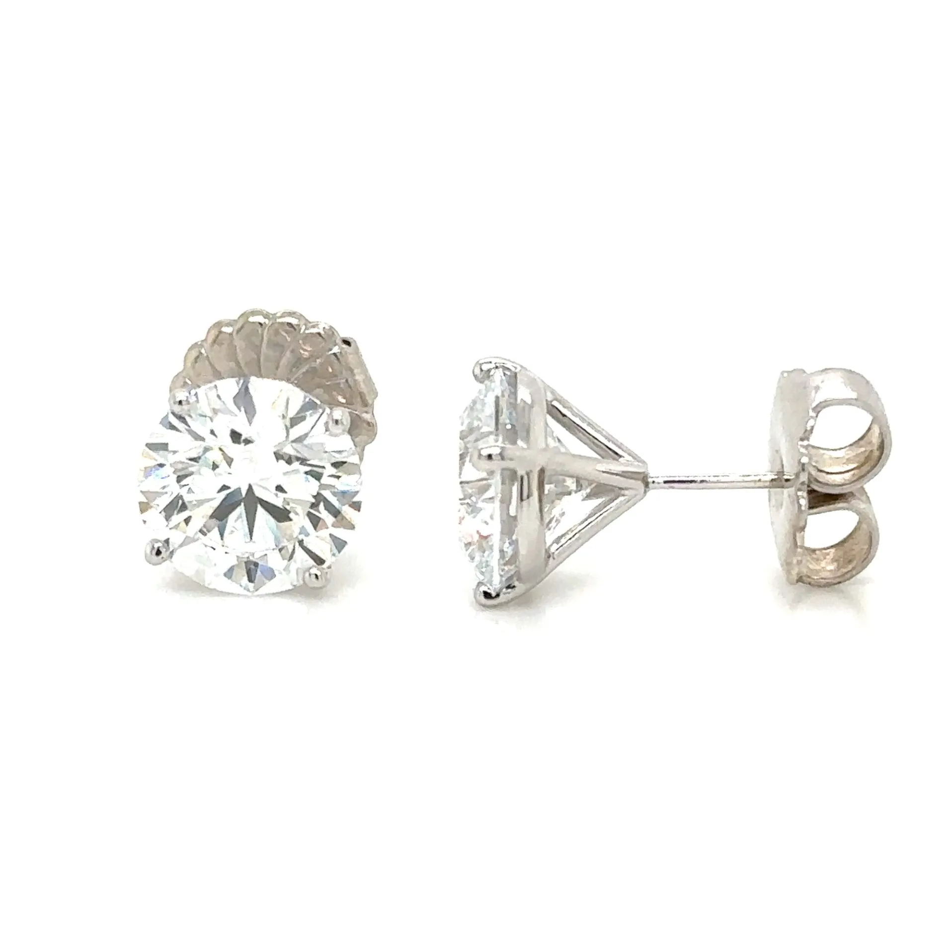 7.02ct tw GIA Certified Perfect Match Round Brilliant-cut Lab Diamond Stud Earrings
