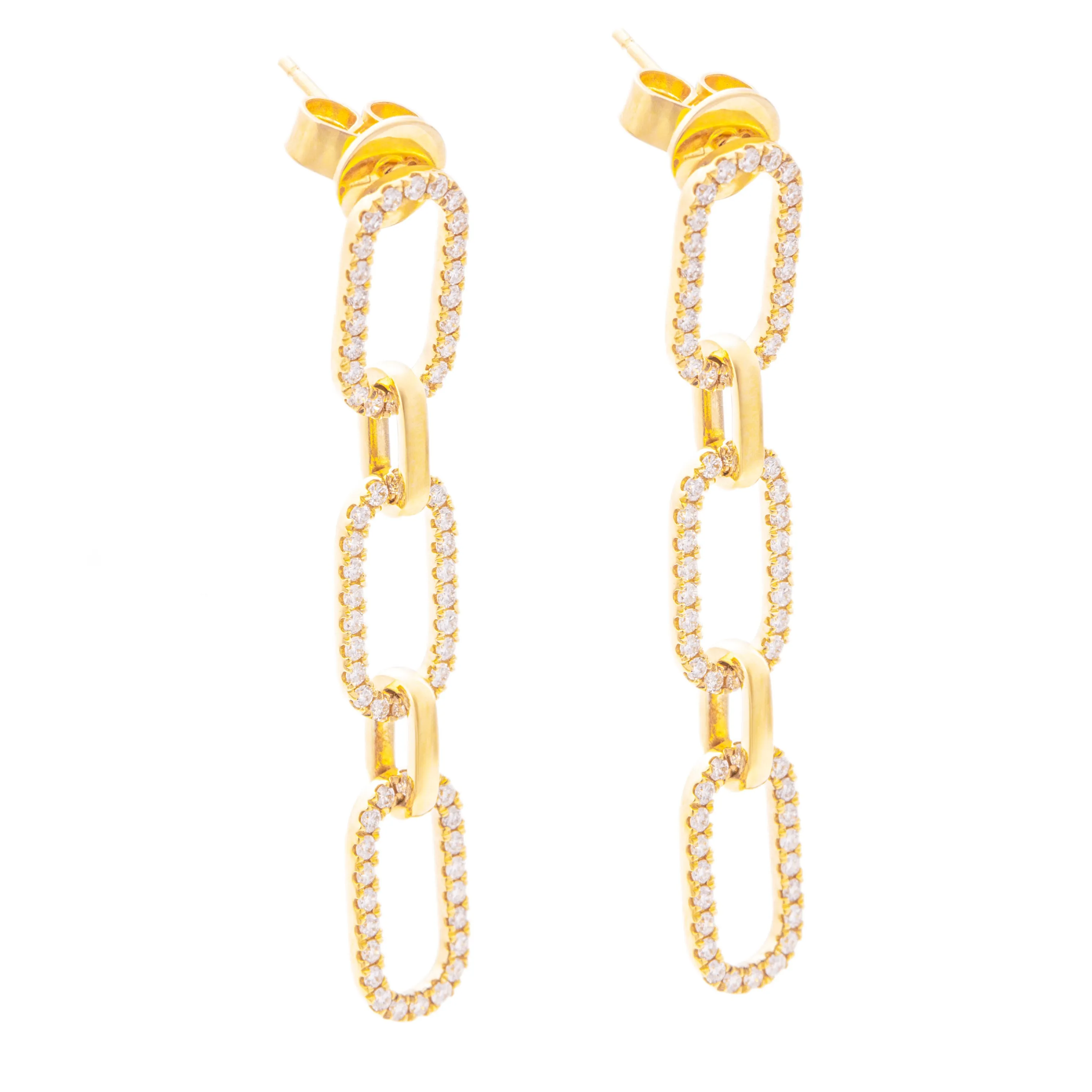 .88ct 18k Yellow Gold Diamond Drop Earrings
