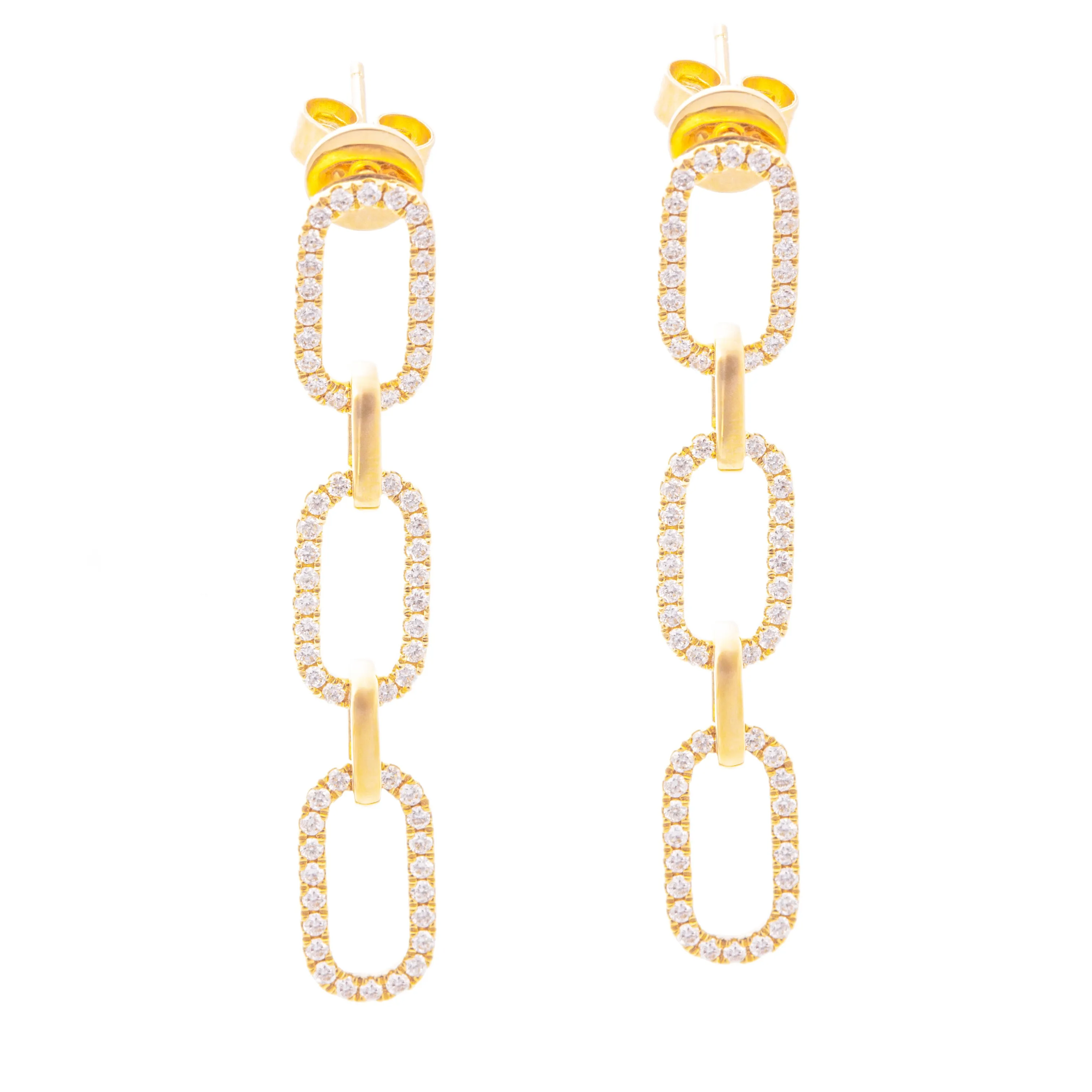 .88ct 18k Yellow Gold Diamond Drop Earrings