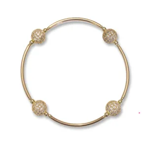 8mm Pave Blessing Bracelet - Gold Links