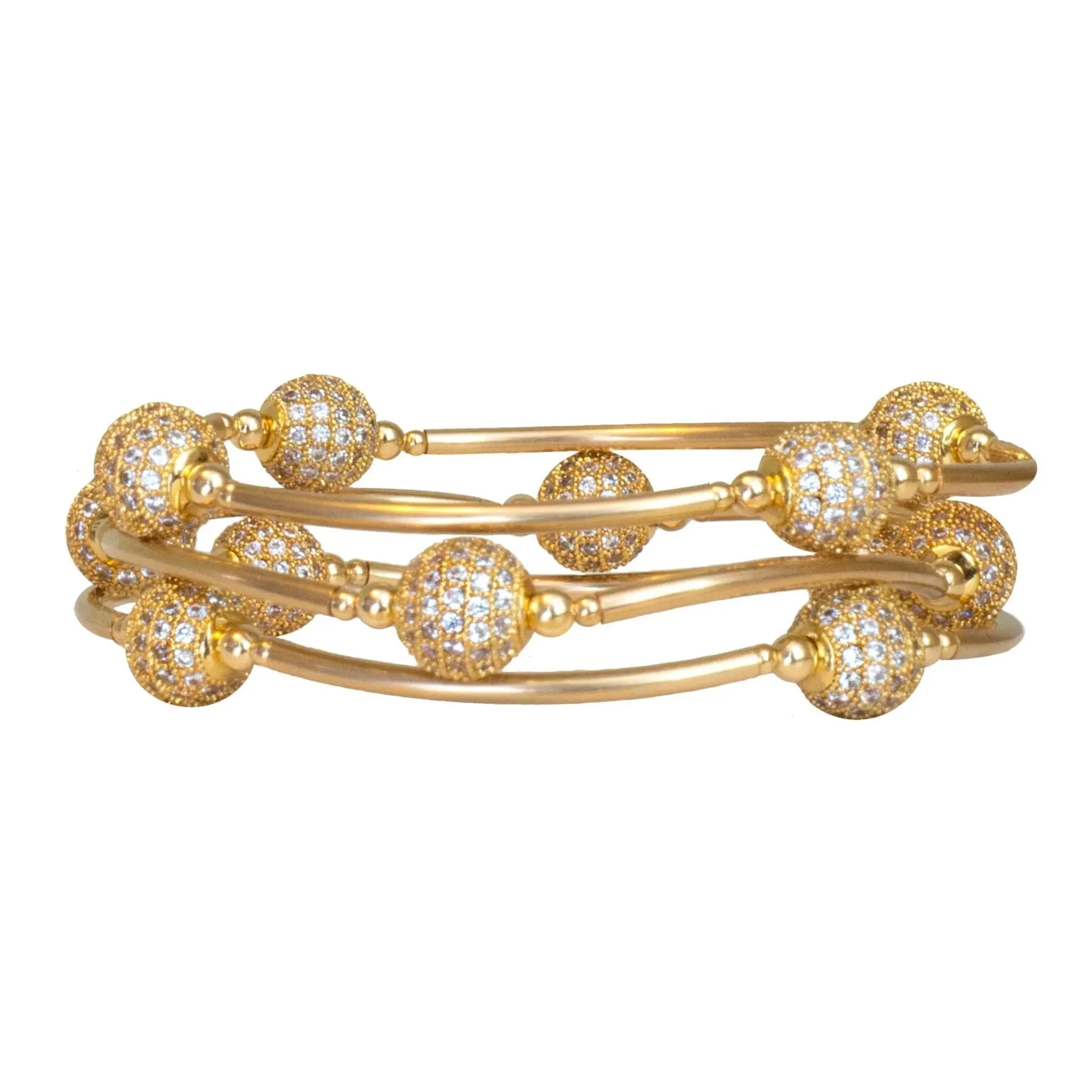 8mm Pave Blessing Bracelet - Gold Links