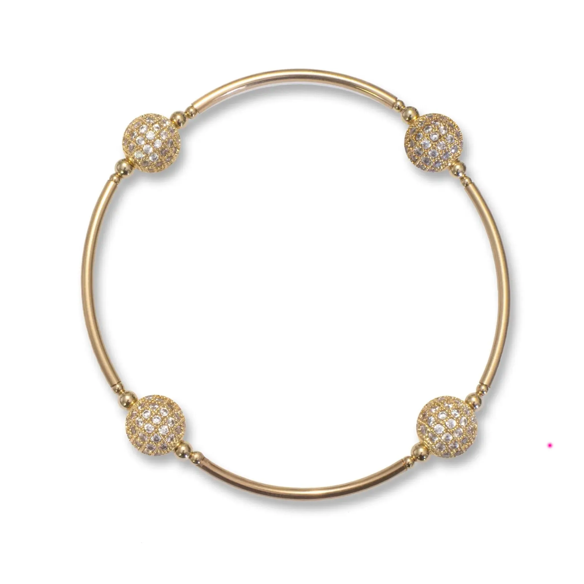 8mm Pave Blessing Bracelet - Gold Links