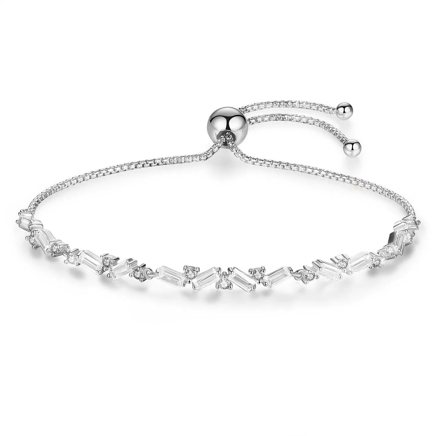 925 Silver Z Charm Tennis Bracelet