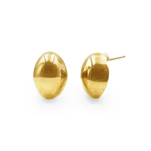 9ct Yellow Gold Silver Filled Organic Dome Stud Earrings