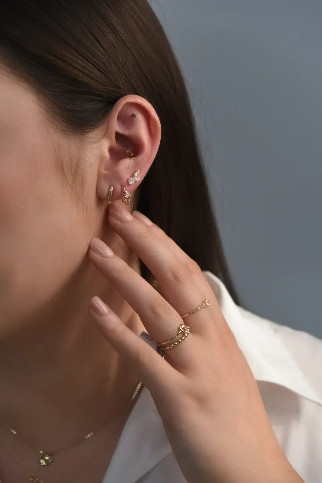 9ct Yellow Gold Toi Et Moi Cz Earrings