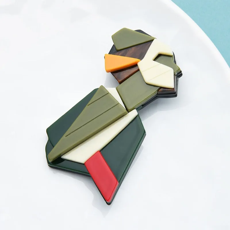 Acrylic Geometric Women Figure Brooch Pins Gift Fashion Jewelry