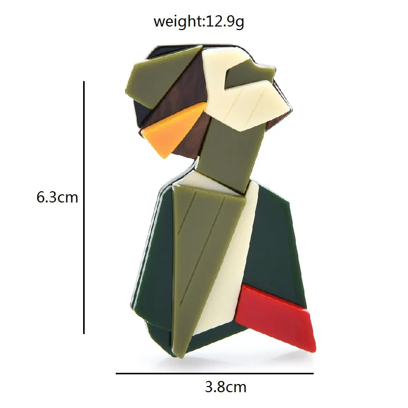 Acrylic Geometric Women Figure Brooch Pins Gift Fashion Jewelry