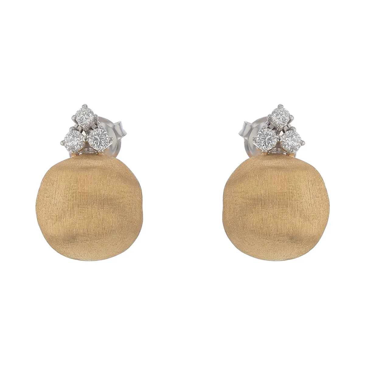 Africa 0.44Ct Diamond Stud Earrings in 18k Yellow and White Gold