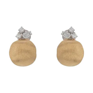Africa 0.44Ct Diamond Stud Earrings in 18k Yellow and White Gold