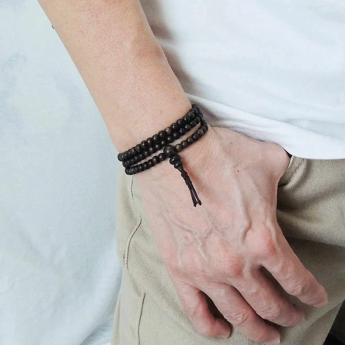 Agarwood 108 Beads 5mm Vietnamese Agarwood/ Eaglewood/ Gaharu Men Women Stretchable Mala Bracelet/Necklace DiyNotion AW006 土沉香