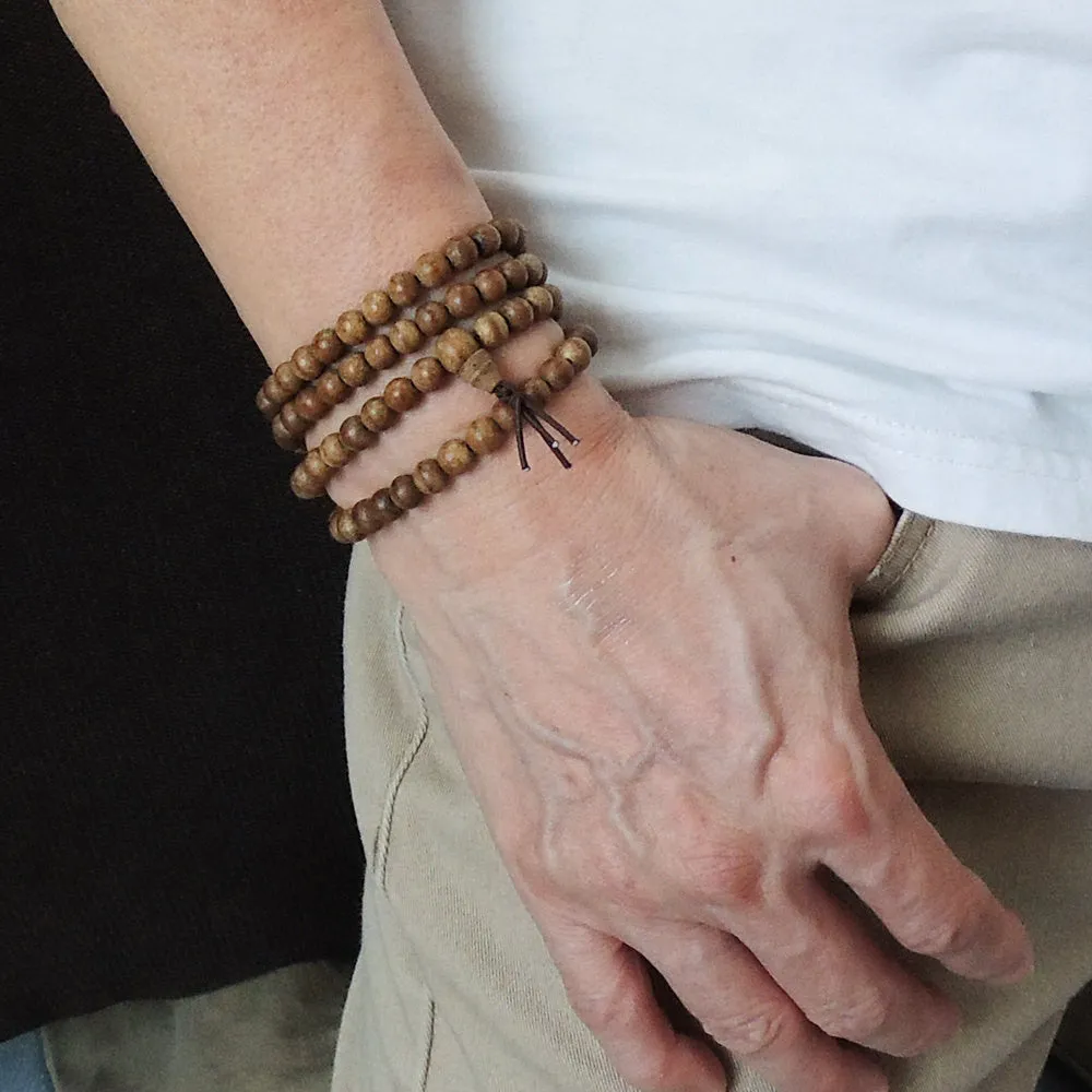 Agarwood 108 Beads 6.5mm Vietnamese Agarwood/ Eaglewood/ Gaharu Men Women Stretchable Mala Wrap Bracelet/Necklace DiyNotion AW004 白沙沉香