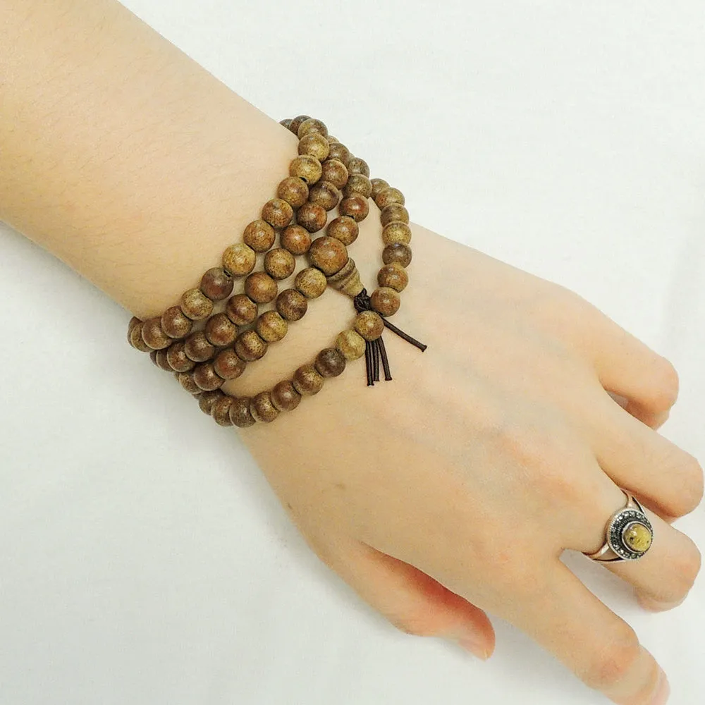 Agarwood 108 Beads 6.5mm Vietnamese Agarwood/ Eaglewood/ Gaharu Men Women Stretchable Mala Wrap Bracelet/Necklace DiyNotion AW004 白沙沉香
