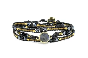 America Black Gemstone Wrap Bracelet